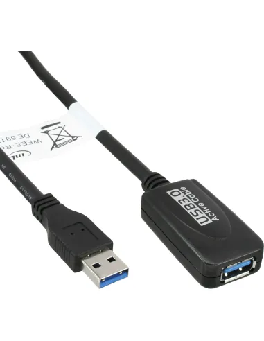 InLine Prolunga attiva USB 3.2 Gen.1, da maschio A a femmina A, nero, 5m