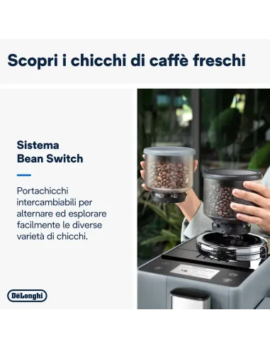 De’Longhi Rivelia EXAM440.55.G, Macchina Automatica per Caffè in Chicchi, Cappuccino al tocco di un tasto con la Caraffa