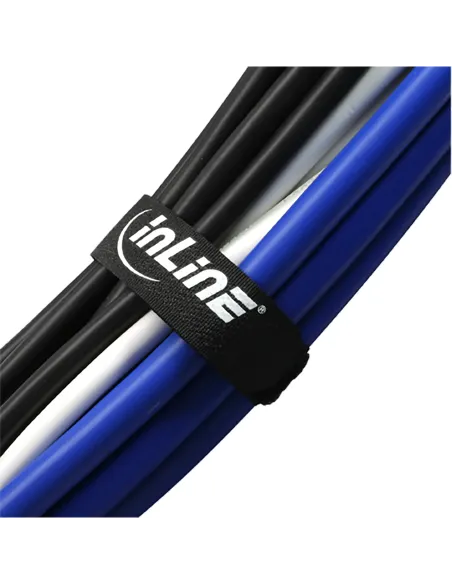 InLine Cinghie di fissaggio con chiusura a strappo, 20x100mm, nero, 10pz