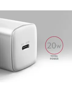 Axagon ACU-PD20W wall charger 1x QC3.0 AFC FCP PD type-C 20W white Telefono cellulare, Smartphone, Orologio intelligente, 2