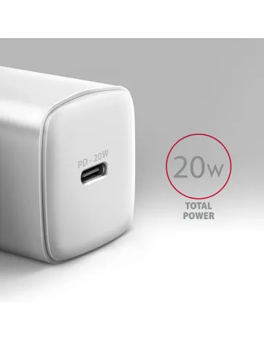 Axagon ACU-PD20W wall charger 1x QC3.0 AFC FCP PD type-C 20W white Telefono cellulare, Smartphone, Orologio intelligente,