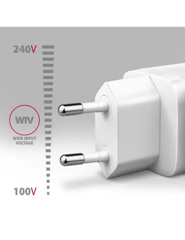 Axagon ACU-PD20W wall charger 1x QC3.0 AFC FCP PD type-C 20W white Telefono cellulare, Smartphone, Orologio intelligente,