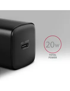 Axagon ACU-PD20 wall charger 1x QC3.0 AFC FCP PD type-C, 20W, black Telefono cellulare, Smartphone, Orologio intelligente, 2
