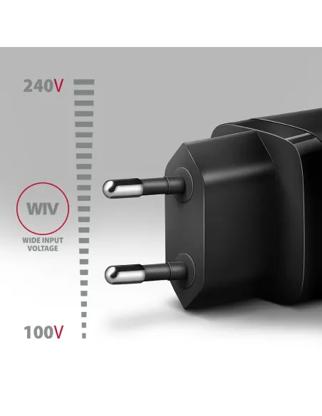 Axagon ACU-PD20 wall charger 1x QC3.0 AFC FCP PD type-C, 20W, black Telefono cellulare, Smartphone, Orologio intelligente,