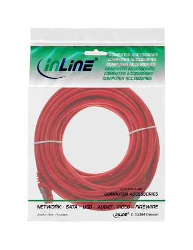 InLine Cavo patch Lan, S FTP (PiMf), Cat.6, 250 MHz, PVC, CU, rosso, 5m