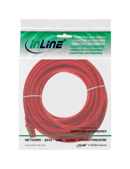 InLine Cavo patch Lan, S FTP (PiMf), Cat.6, 250 MHz, PVC, CU, rosso, 5m