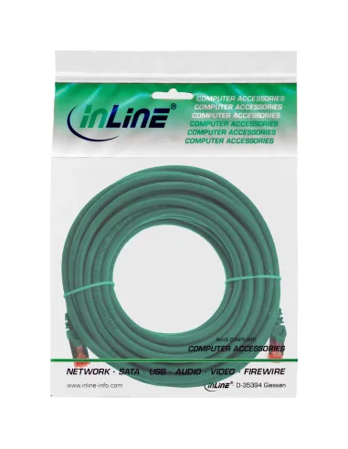InLine Cavo patch Lan, S FTP (PiMf), Cat.6, 250 MHz, PVC, CU, verde, 5m
