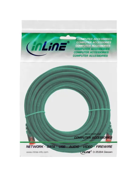 InLine Cavo patch Lan, S FTP (PiMf), Cat.6, 250 MHz, PVC, CU, verde, 5m