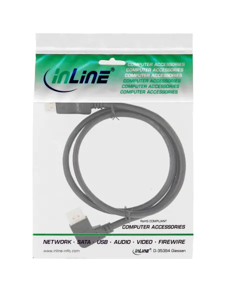 InLine Cavo DisplayPort 1.4, 8K4K, angolato a sinistra, 2m