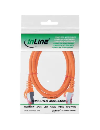 InLine Cavo patch Lan, S FTP (PiMf), Cat.6, 250 MHz, PVC, CU, arancione, 2m