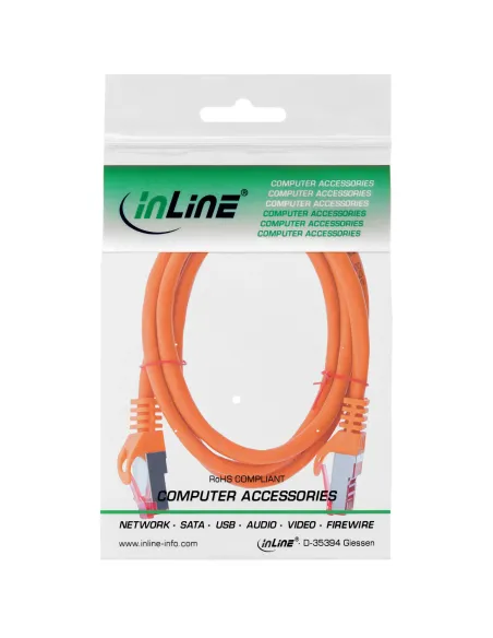 InLine Cavo patch Lan, S FTP (PiMf), Cat.6, 250 MHz, PVC, CU, arancione, 2m