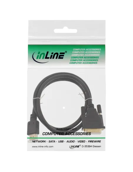 InLine Cavo HDMI M a DVI 18+1 M, dorato, nero, 1m