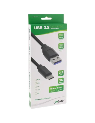 InLine Cavo USB 3.2 Gen.1 x2 C maschio A maschio, nero, 1m