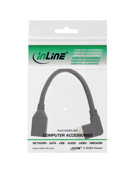 InLine Cavo adattatore DisplayPort 1.4 ST BU, 8K4K, ad angolo retto