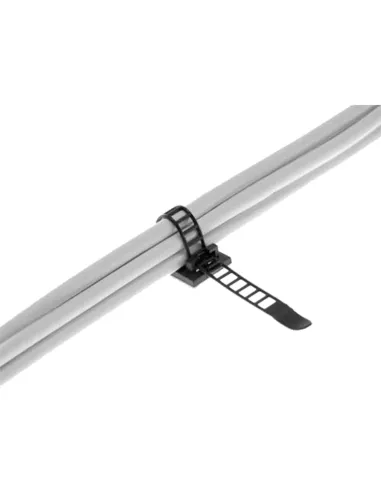 InLine Ferma cavi adesiva regolabile 64mm, con foro di fissaggio, neutra, 10pz