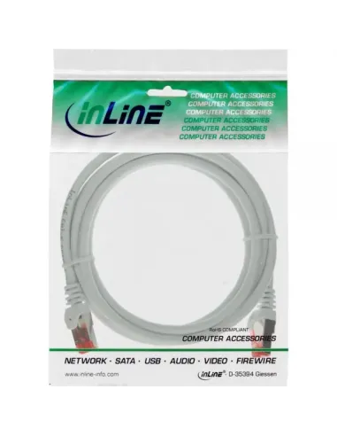 InLine Cavo patch Lan, S FTP (PiMf), Cat.6, 250 MHz, PVC, CU, bianco, 3m