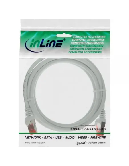 InLine Cavo patch Lan, S FTP (PiMf), Cat.6, 250 MHz, PVC, CU, bianco, 3m