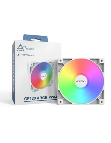 Montech GF120 PWM Case per computer Modulo ventilatore 12 cm Bianco 1 pz