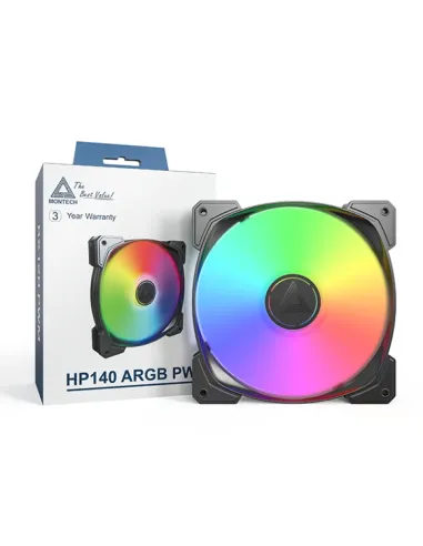 Montech HP140 ARGB PWM Case per computer Ventilatore 14 cm Nero 1 pz
