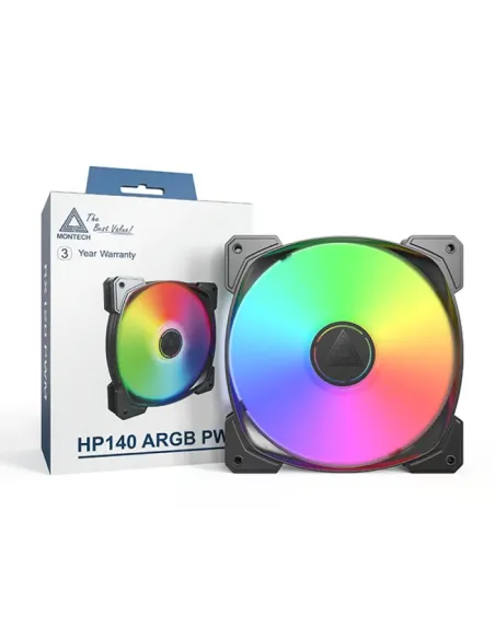 Montech HP140 ARGB PWM Case per computer Ventilatore 14 cm Nero 1 pz
