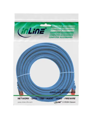 InLine Cavo patch Lan, S FTP (PiMf), Cat.6, 250 MHz, PVC, CU, blu, 5m