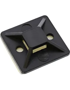 InLine Basette autoadesive 20x20mm per fascette da 4,8mm, nero, 10pz