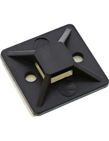 InLine Basette autoadesive 20x20mm per fascette da 4,8mm, nero, 10pz