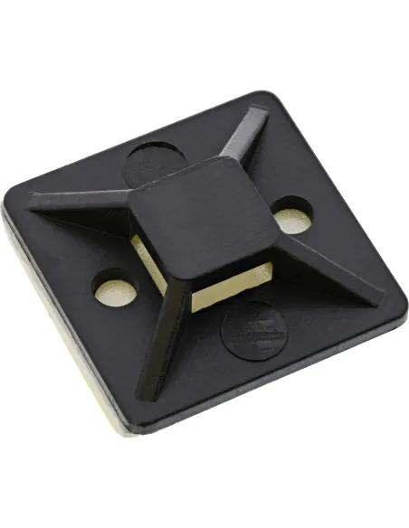 InLine Basette autoadesive 20x20mm per fascette da 4,8mm, nero, 10pz