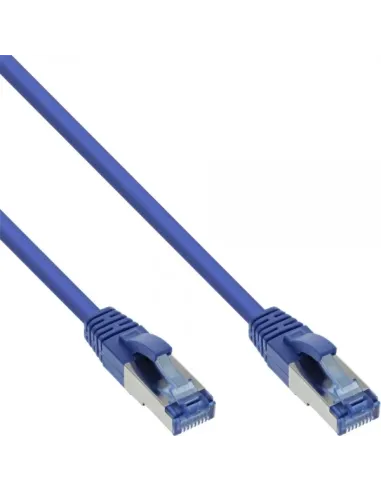 InLine Cavo patch Lan, S FTP(PiMf), Cat.6a, 500MHz, CU, halogenf., blu, 0,5m