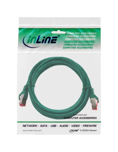 InLine Cavo patch Lan, S FTP (PiMf), Cat.6, 250 MHz, PVC, CU, verde, 3m