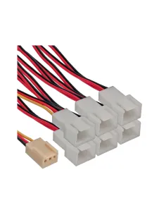 InLine Cavo alimentazione ventole da 3pin Fan F, 6x 3pin Fan M, 0,15m