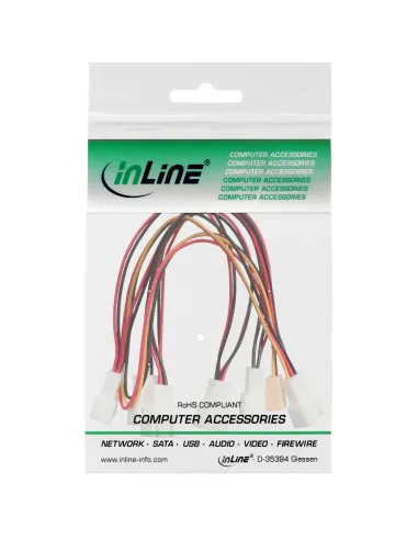 InLine Cavo alimentazione ventole da 3pin Fan F, 6x 3pin Fan M, 0,15m