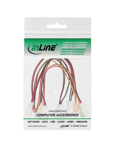 InLine Cavo alimentazione ventole da 3pin Fan F, 6x 3pin Fan M, 0,15m