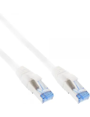 InLine Cavo patch Lan, S FTP(PiMf), Cat.6a, 500MHz, CU, halogenf., bianco, 1m