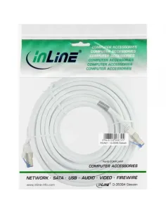 InLine Cavo patch Lan, S FTP(PiMf), Cat.6a, 500MHz, CU, halogenf., bianco, 1m 2
