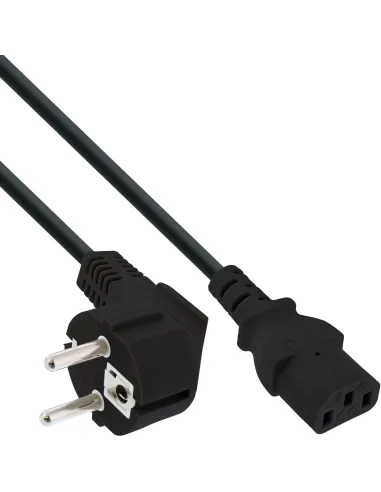InLine Cavo alimentazione, Spina Shucko CEE-7 7 90° a Presa IEC-320-C13, 3m