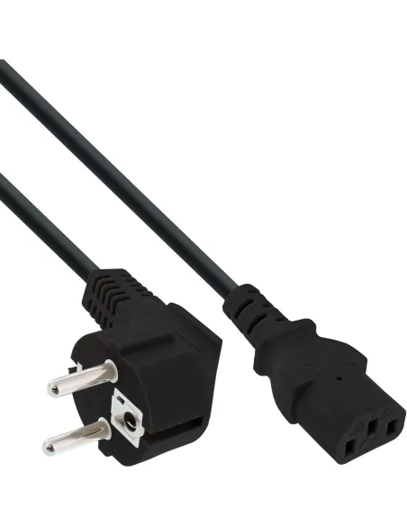 InLine Cavo alimentazione, Spina Shucko CEE-7 7 90° a Presa IEC-320-C13, 3m