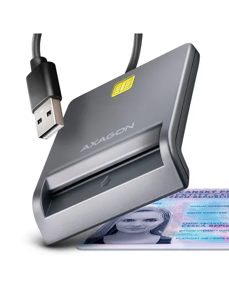 Axagon CRE-SM3T USB Smart card Flat lettore di card readers Interno USB 2.0 Nero