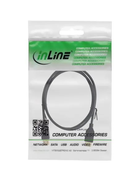 InLine Cavo USB 2.0 A maschio A femmina, prolunga, dorato, nero, 0,5m