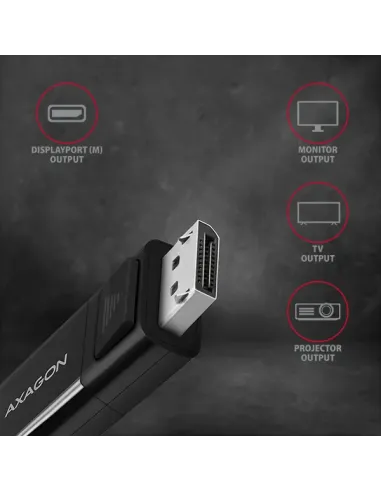 Axagon RVC-DPC cavo e adattatore video 1,8 m USB tipo-C DisplayPort Nero