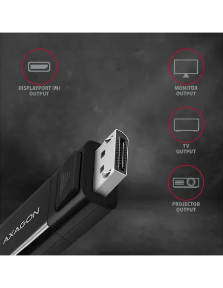 Axagon RVC-DPC cavo e adattatore video 1,8 m USB tipo-C DisplayPort Nero