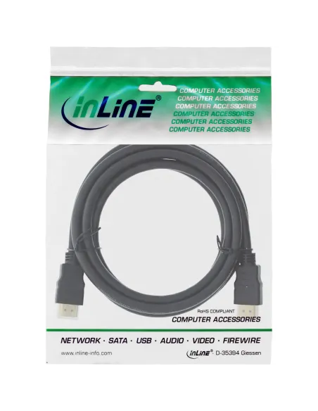 InLine Cavo HDMI 2.0, High Speed, Ethernet, 4K2K, 4K3D, 1m, Premium, dorato