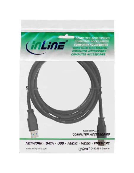 InLine Cavo USB 3.0 A maschio A maschio, nero, 0,3m