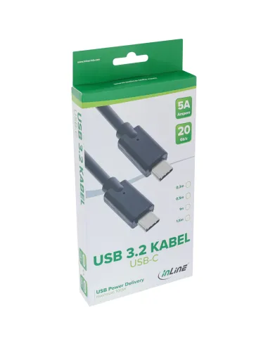 InLine Cavo USB 3.2 Gen.2x2, USB-C maschio maschio, nero, 1m