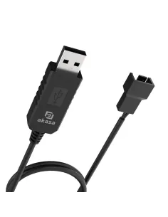 Akasa AK-CBFA10-60BK adattatore per inversione del genere dei cavi 3-pin or 4-pin USB Type-A Nero 2