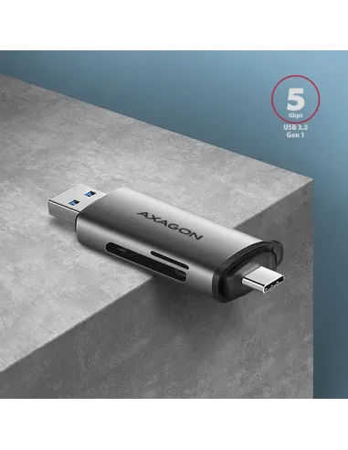 Axagon CRE-SAC lettore di schede USB 3.0 Type-A Type-C Grigio