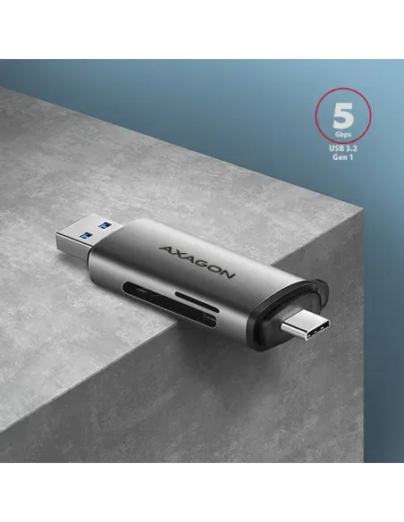 Axagon CRE-SAC lettore di schede USB 3.0 Type-A Type-C Grigio
