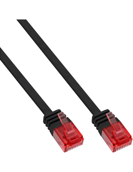 InLine Cavo patch Lan piatto, U UTP, Cat.6, nero, 1,5m