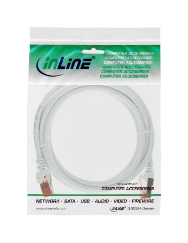 InLine Cavo patch Lan, S FTP (PiMf), Cat.6, 250 MHz, PVC, CU, bianco, 2m