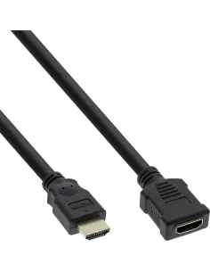 InLine Cavo HDMI-High Speed, Prolunga, 3m, 3D, dorato, nero, M-F